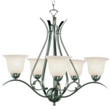 Trans Globe 9285 BN - 5 LT CHANDELIER-MARBLEIZED GLS